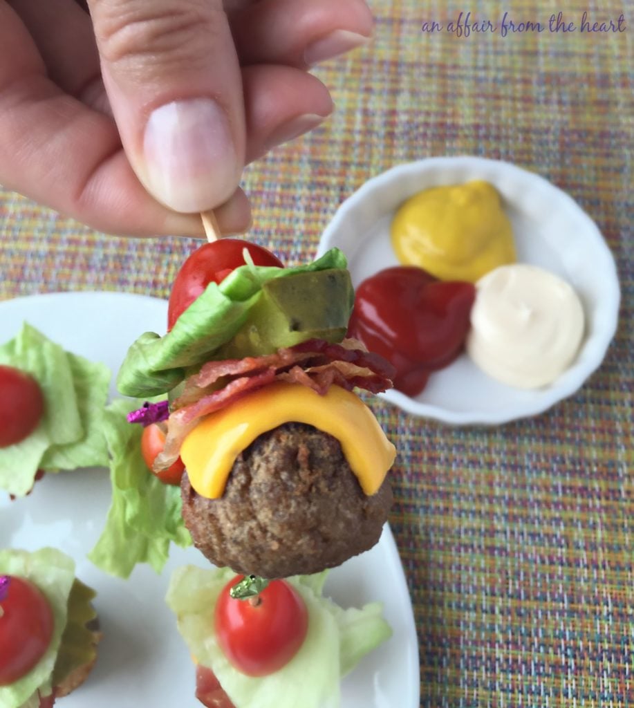 Close up of Bacon Cheeseburger Meatballs