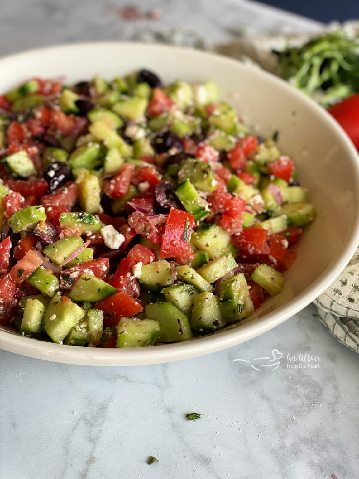 Greek Style Cucumber Salad | An Affair from the Heart