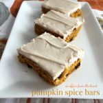 Pumpkin Spice Bars on a white serving platter