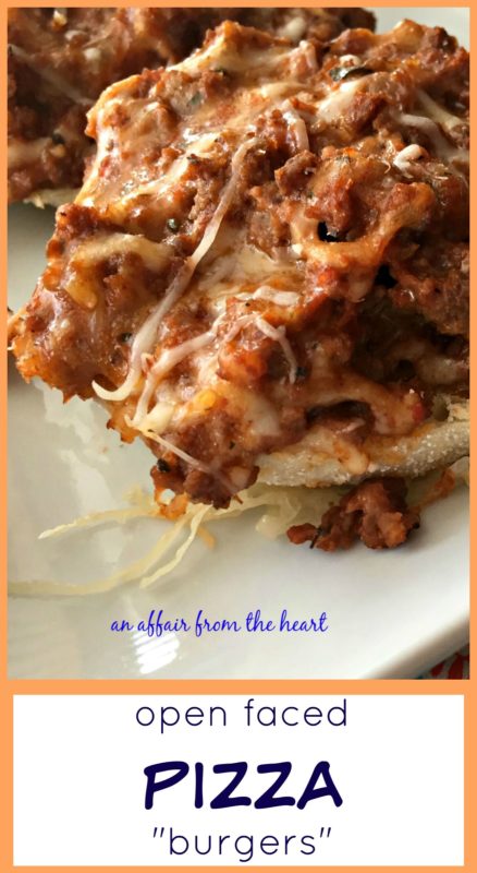 Open-Faced Pizza Burgers are a ground beef and cheese pizza delight!