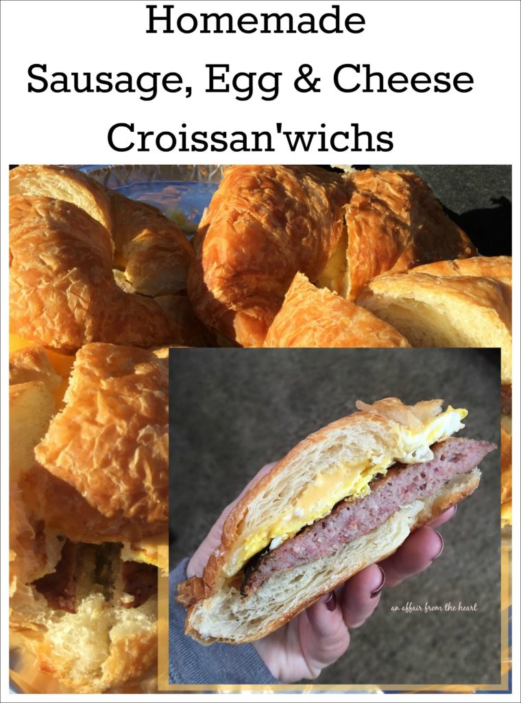 Homemade Sausage, Egg & Cheese Croissan'wichs