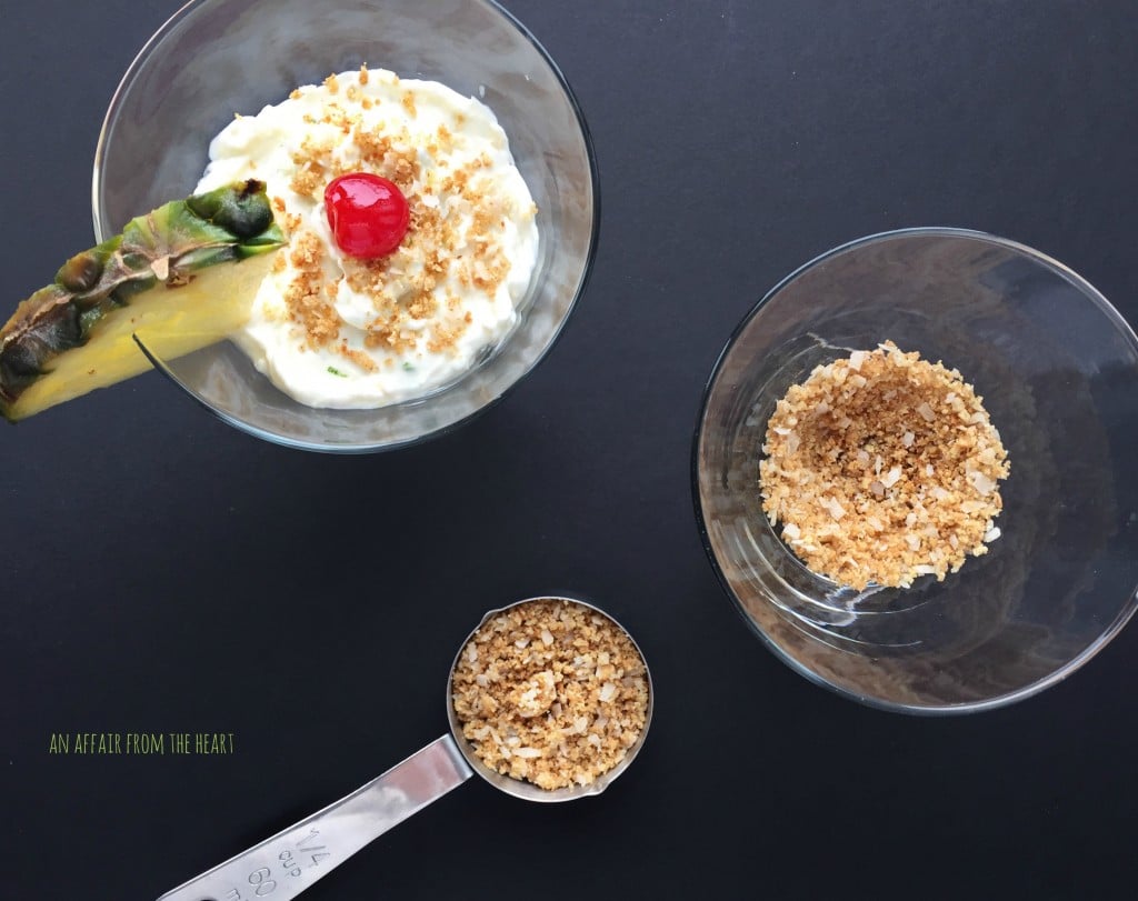 Individual No Bake Pina Colada Cheesecake