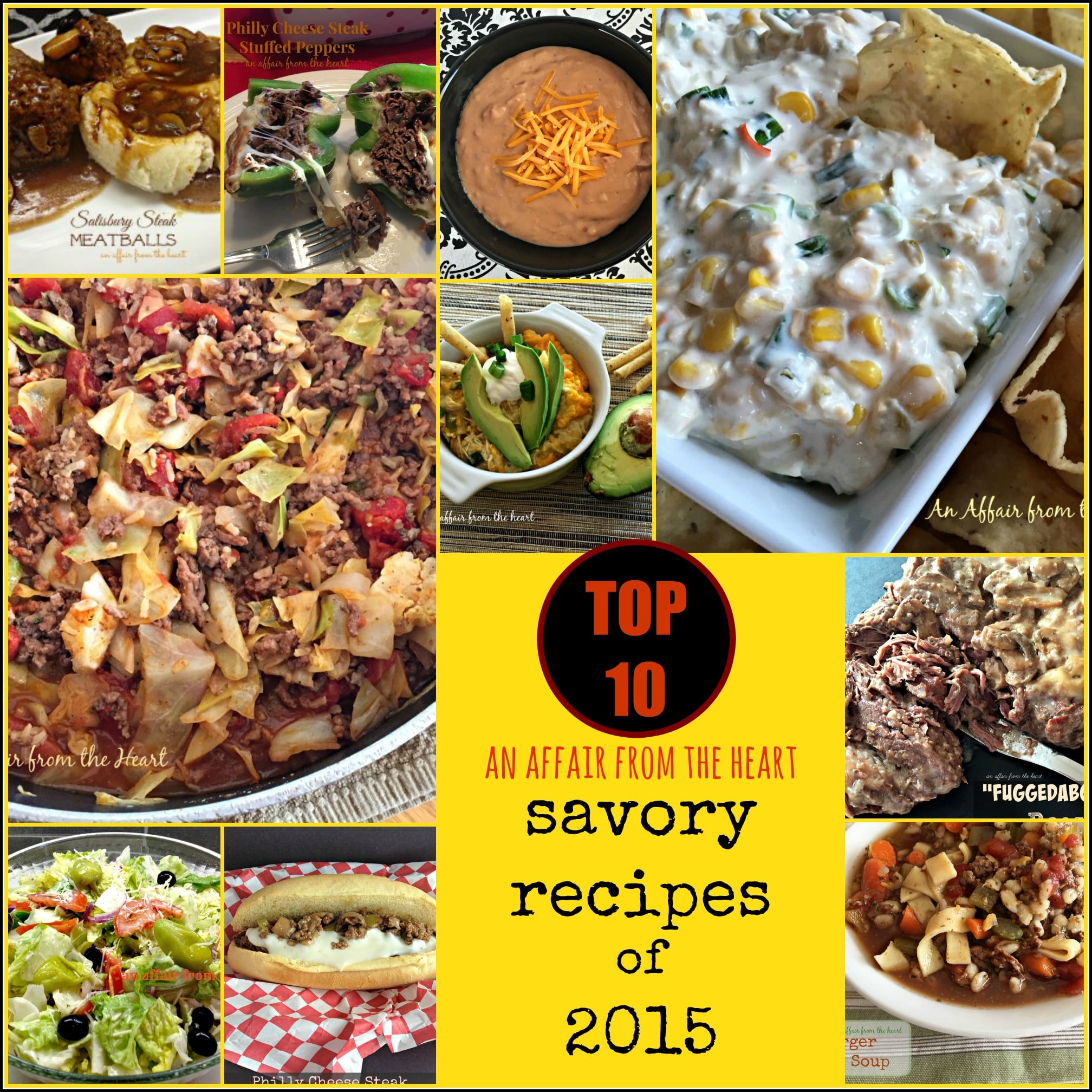 2015 Top 10 Savory Recipes of 2015 collage image