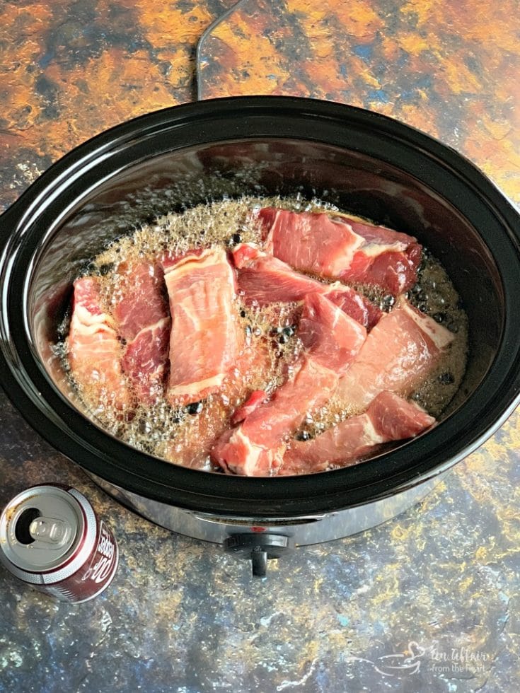 Slow Cooker Dr. Pepper BBQ Ribs - Only 3 Ingredients!