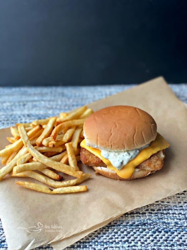 fish sandwich and french fries