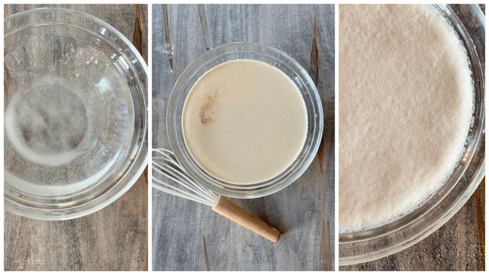 yeast and water in bowl until frothy