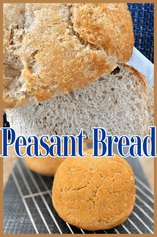 two images of peasant bread with text