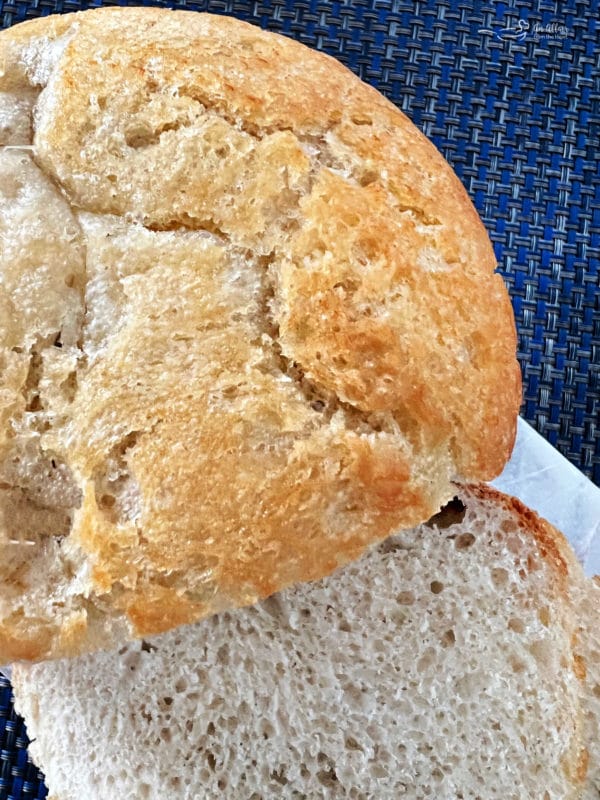 top view of peasant bread 