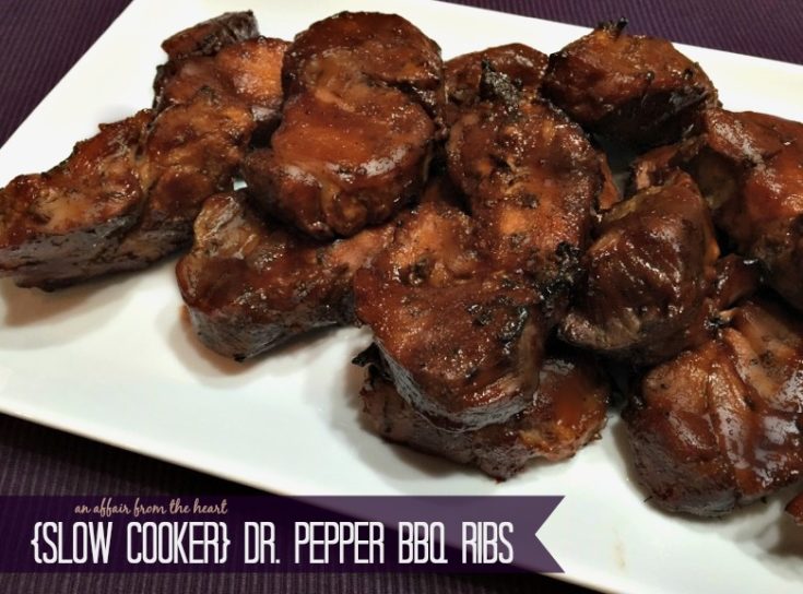 Slow Cooker Dr. Pepper BBQ Ribs Only 3 Ingredients!