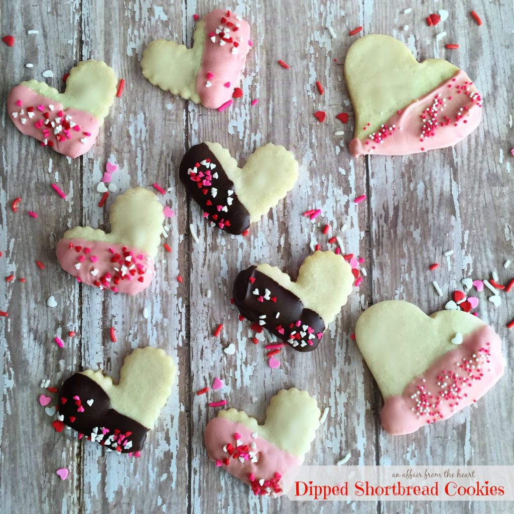 Valentine Dipped Shortbread Cookies