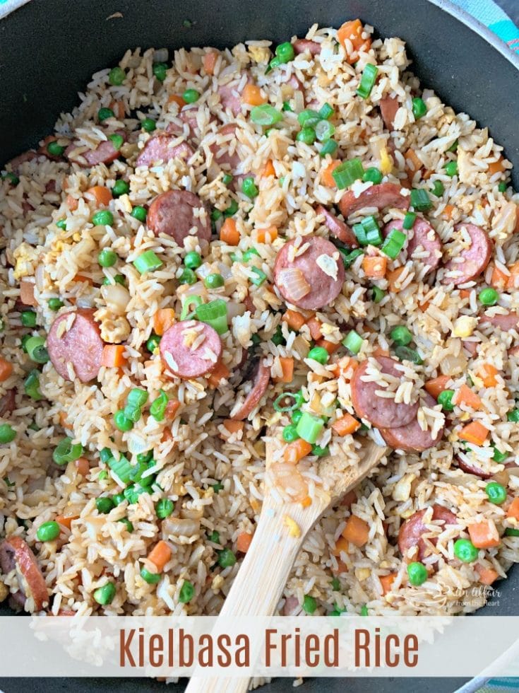 Kielbasa Fried Rice - A flavorful 15 Minute Skillet Meal!