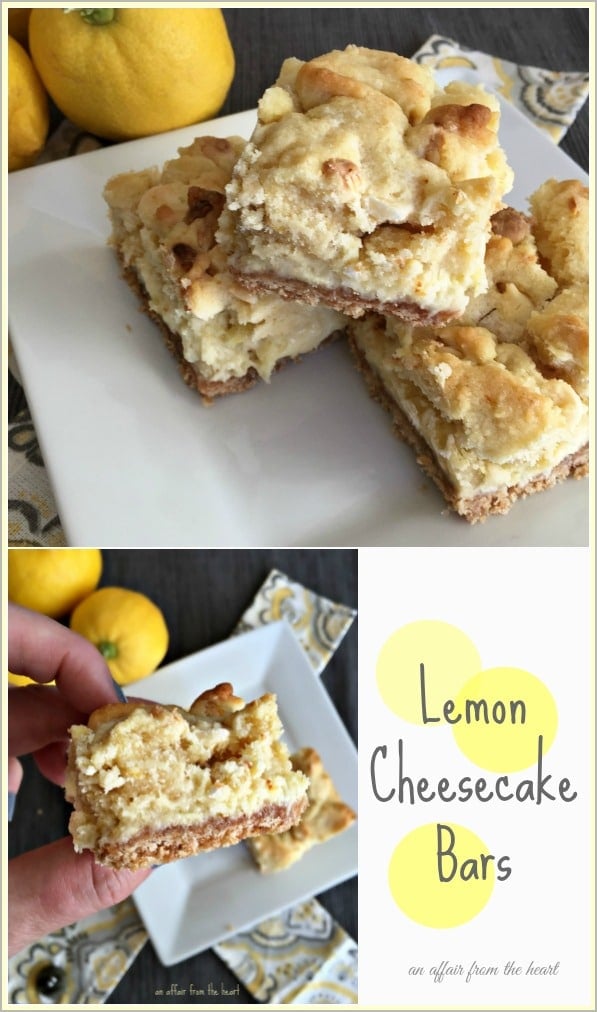 Lemon Cheesecake Bars - An Affair from the Heart