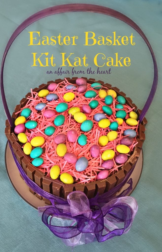 Easter Basket Kit Kat Cake with text