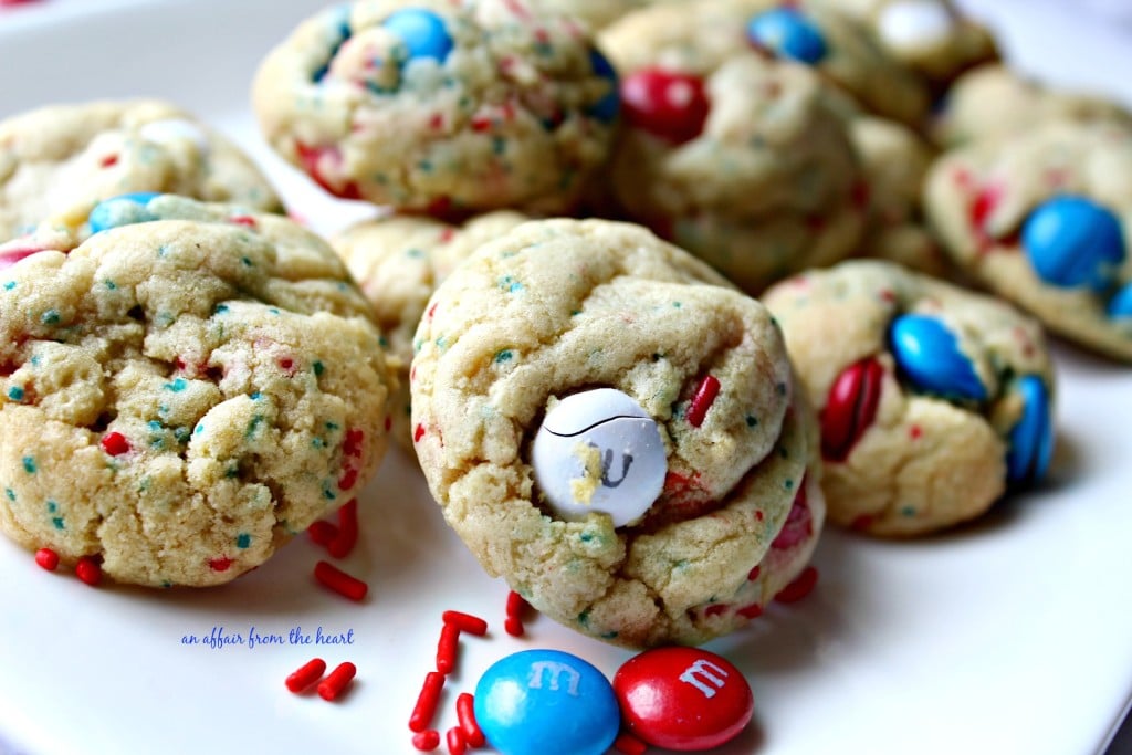 Patriotic M&M Pudding Cookies