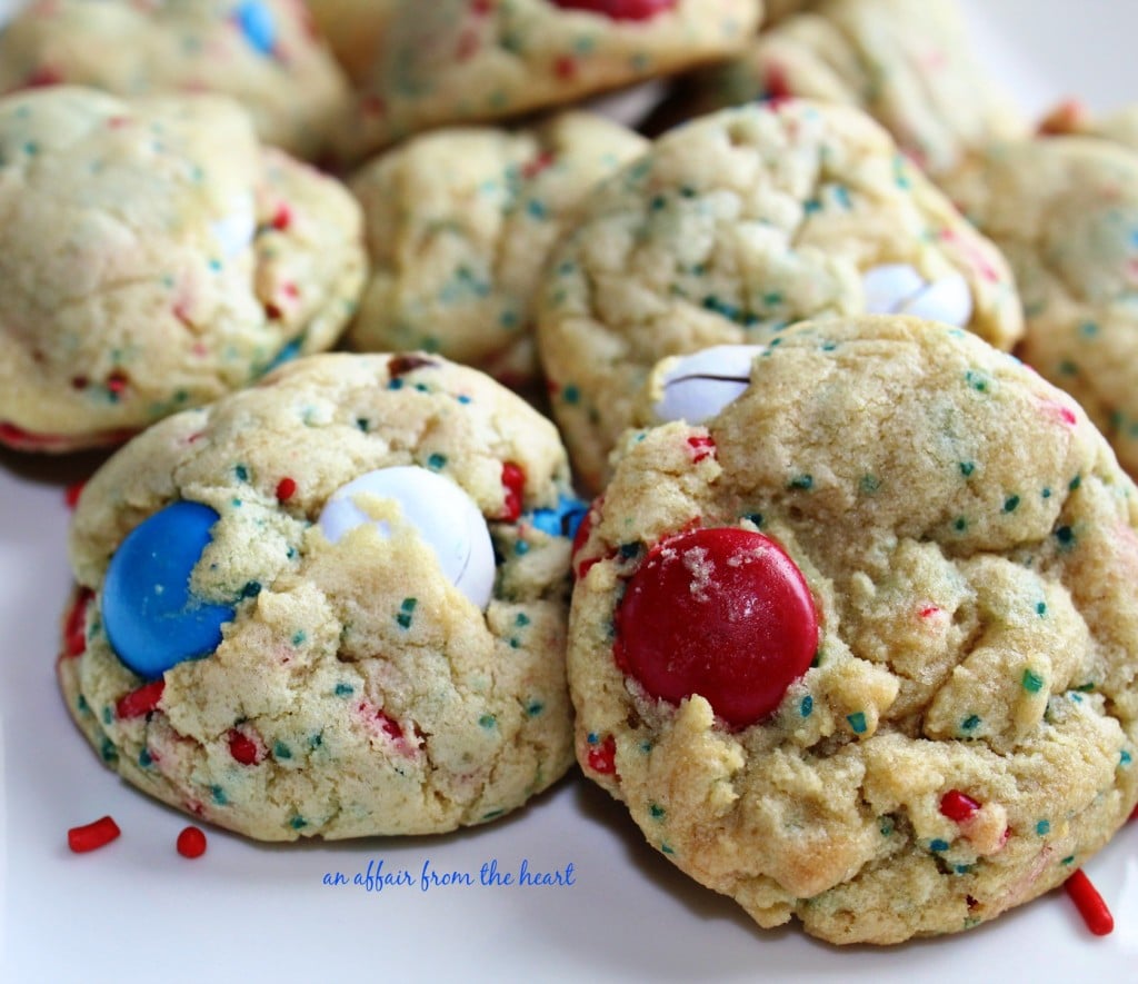 Patriotic M&M Pudding Cookies