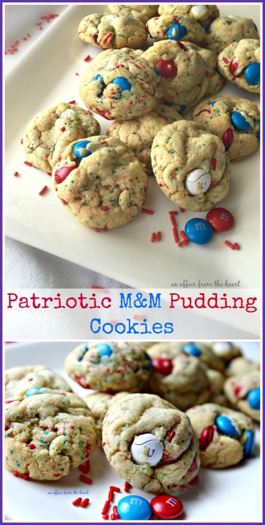 Patriotic M&M Pudding Cookies - An Affair from the Heart