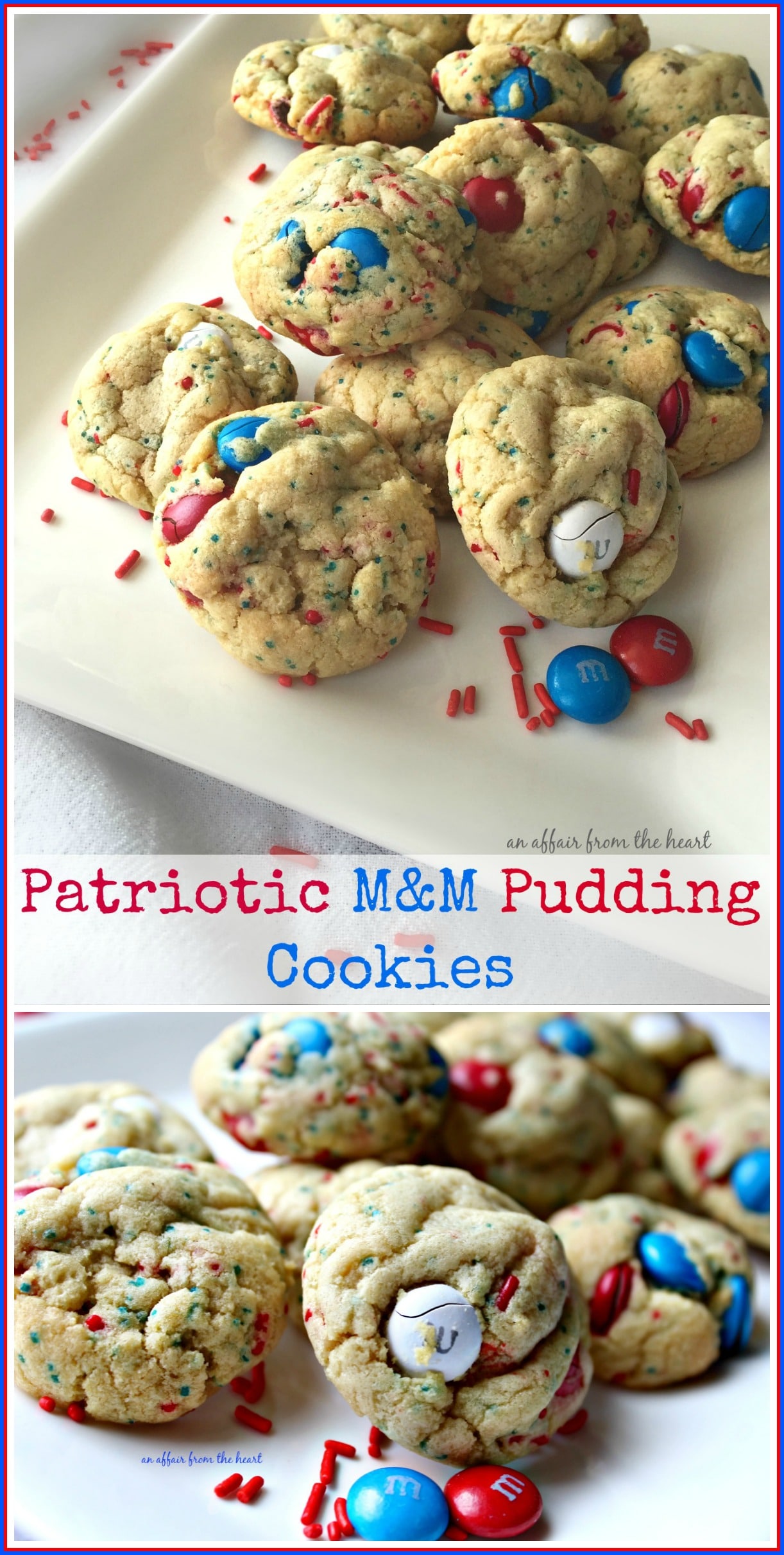 Patriotic M&M Pudding Cookies