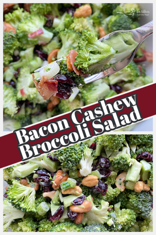 Graphic for bacon cashew broccoli salad