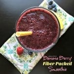 Overhead of Banana Berry Fiber Packed Smoothie