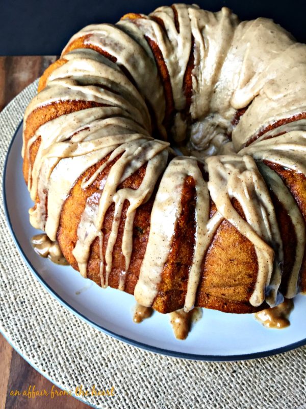 Pumpkin Spiced Coffee Cake with Brown Butter Glaze