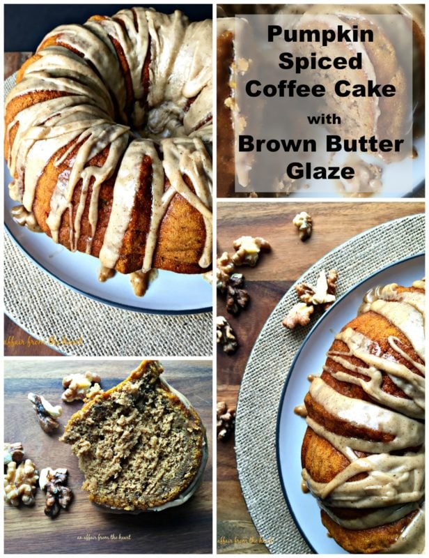 Pumpkin Spiced Coffee Cake with Brown Butter Glaze - An Affair from the Heart