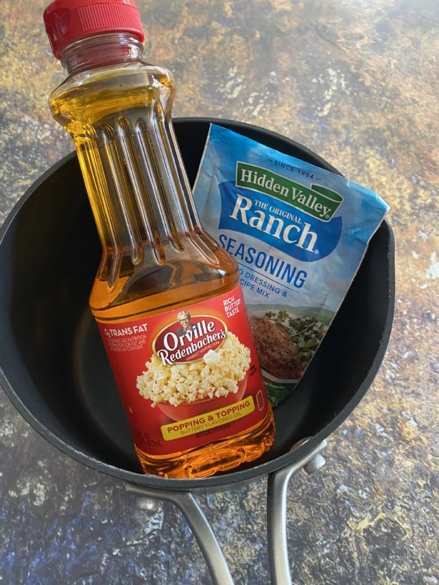 Scrumptious Touchdown Snack Mix Made with Popcorn Oil & Ranch Mix