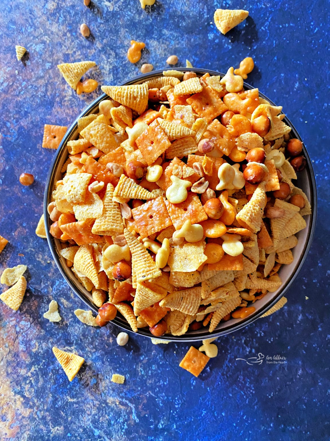Scrumptious Touchdown Snack Mix Made with Popcorn Oil & Ranch Mix
