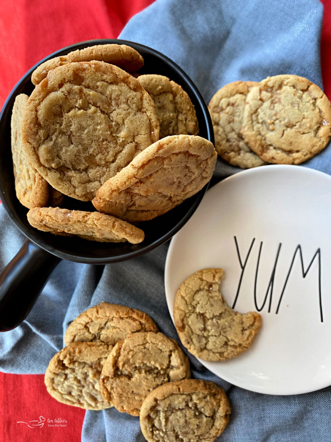 Chewy Butter Brickle Cookies - Buttery Cookies Filled With Toffee Bits