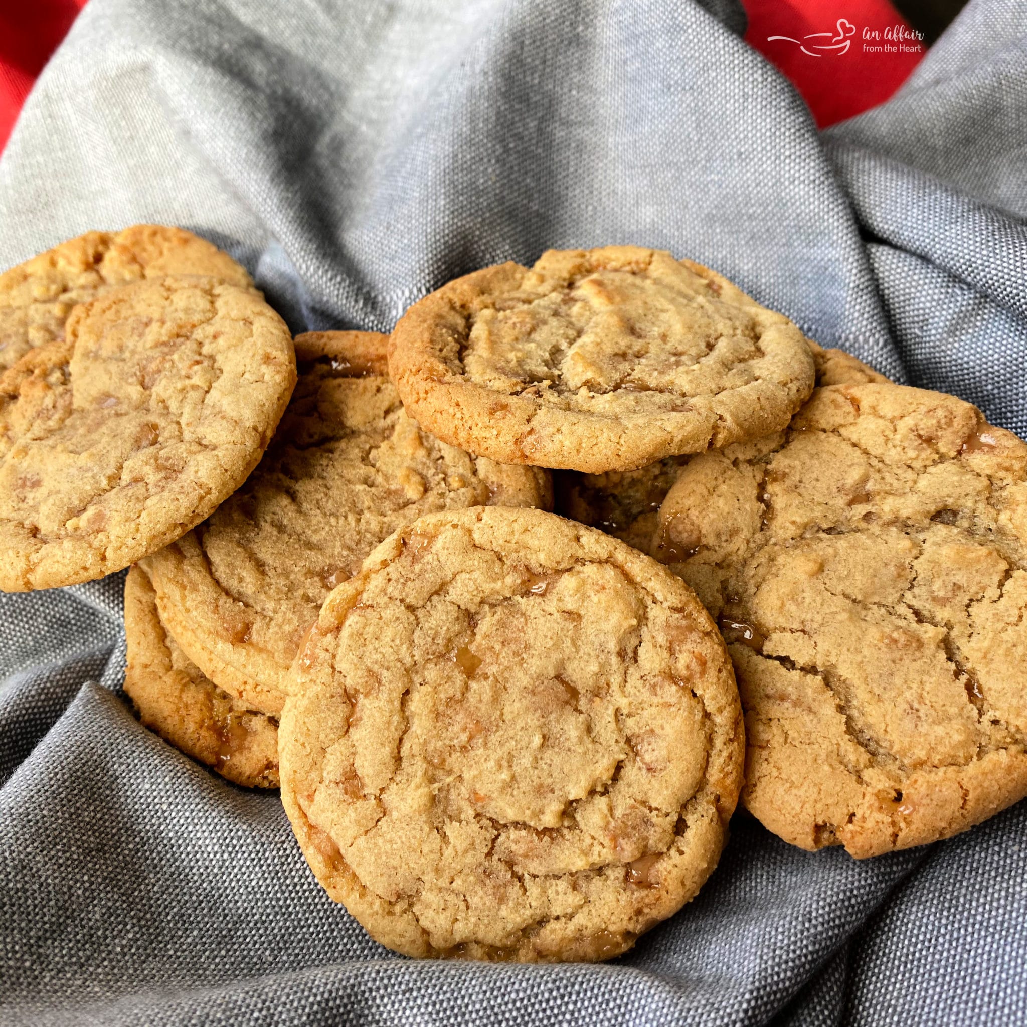 Chewy Butter Brickle Cookies buttery cookies filled with toffee bits
