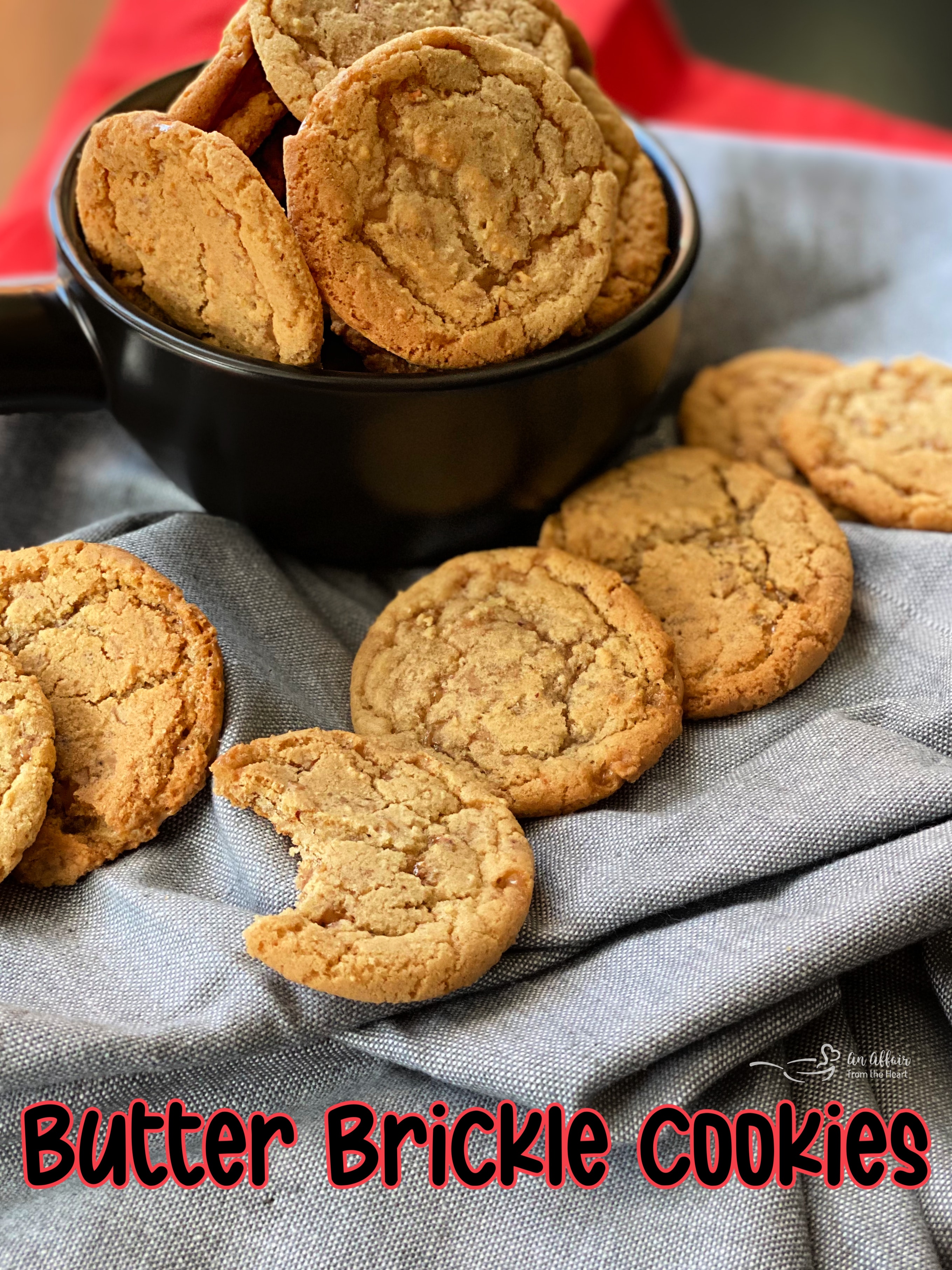 Chewy Butter Brickle Cookies buttery cookies filled with toffee bits