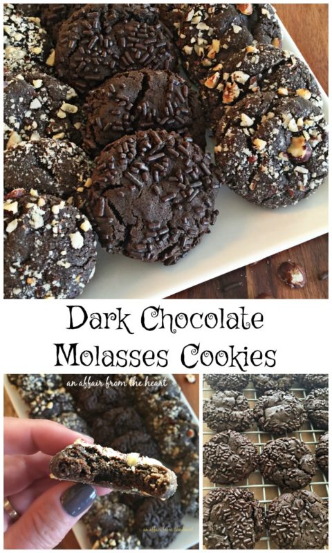 Dark Chocolate Molasses Cookies - An Affair from the Heart