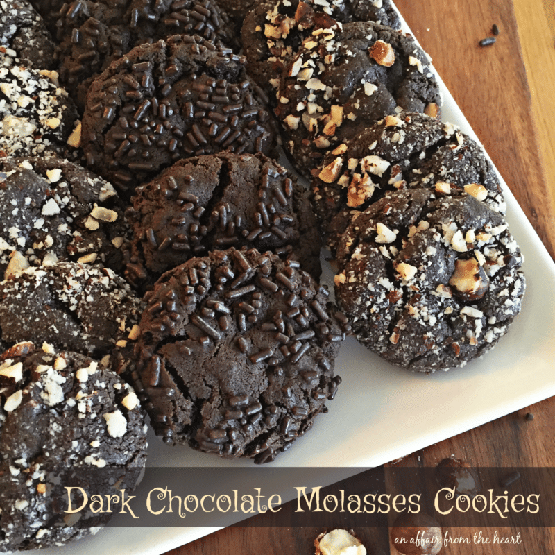 Dark Chocolate Molasses Cookies