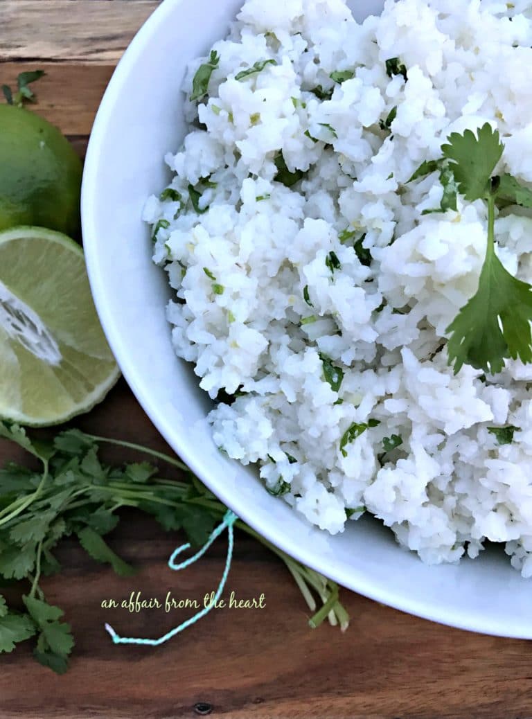 overhead of Cilantro Lime Rice