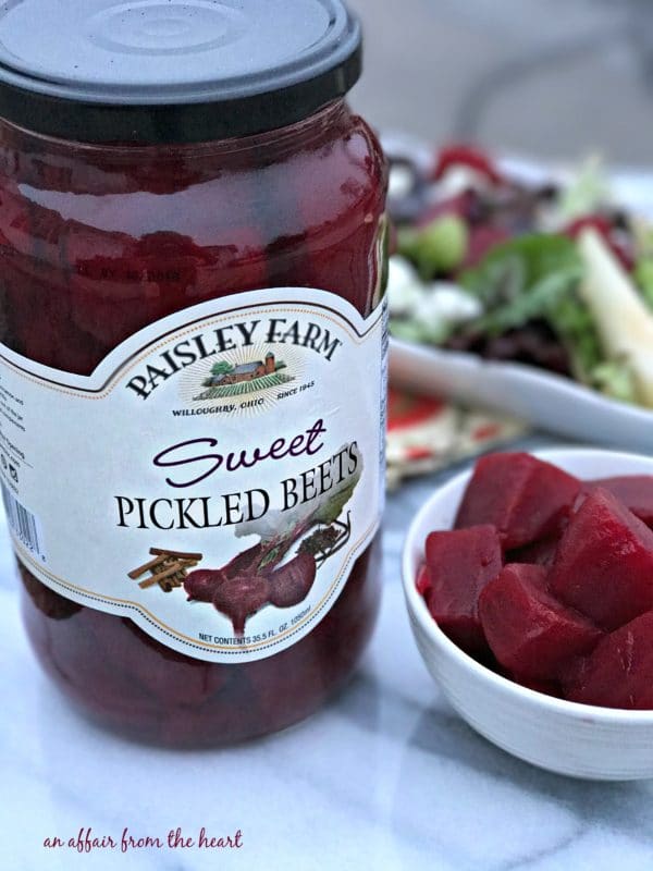 Pickled Beet Salad with Pears, Walnuts & Goat Cheese