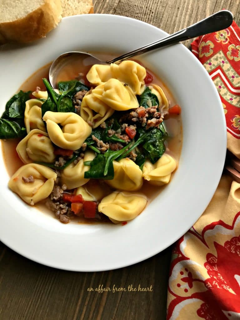 Tortellini Soup With Spinach And Sausage An Affair From The Heart 2974