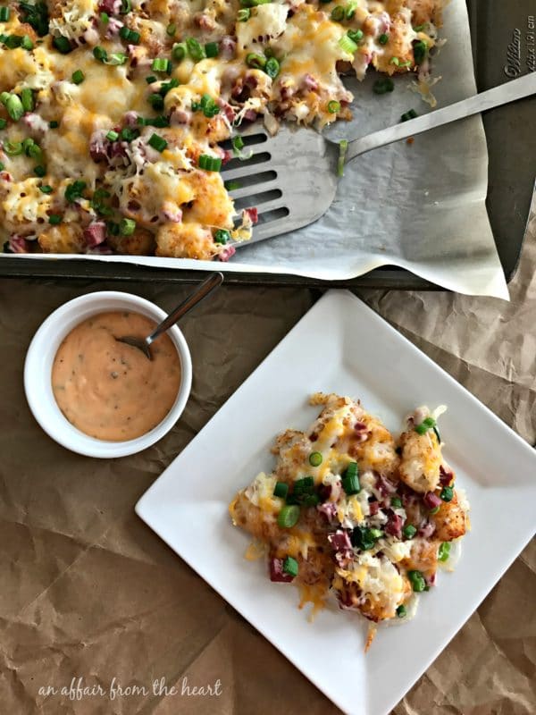 Reuben Sheet Pan Totchos (Tater Tot Nachos)