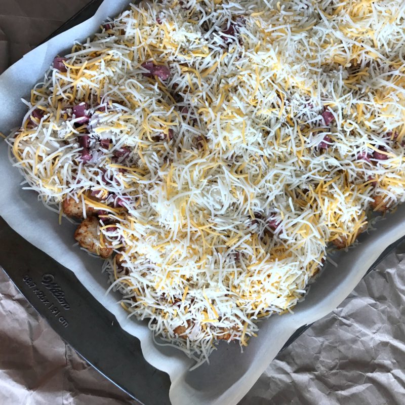 Reuben Sheet Pan Totchos (Tater Tot Nachos)