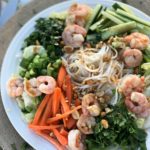 Thai Shrimp & Rice Noodle Salad on a white plate