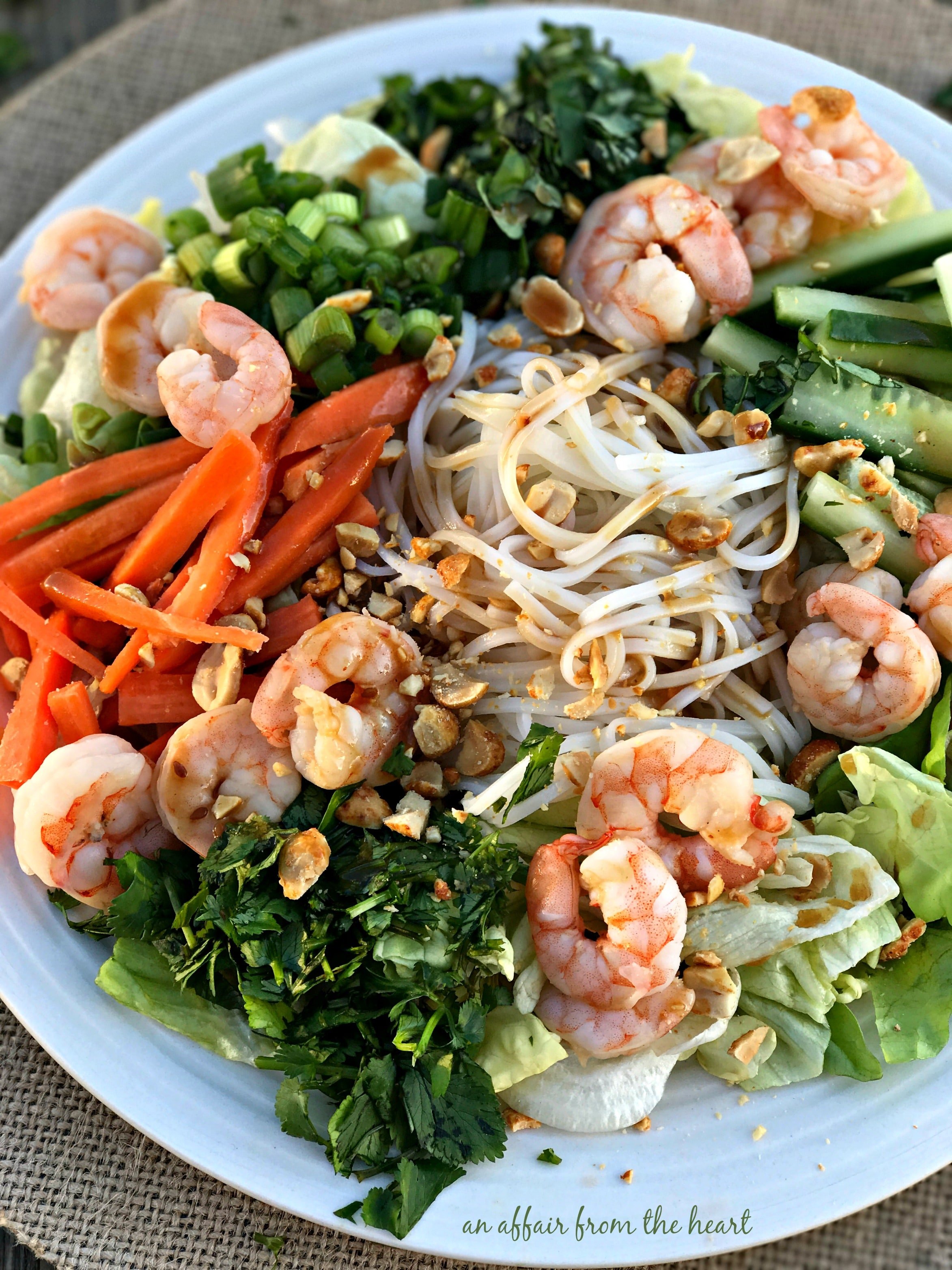 Thai Shrimp & Rice Noodle Salad - An Affair from the Heart