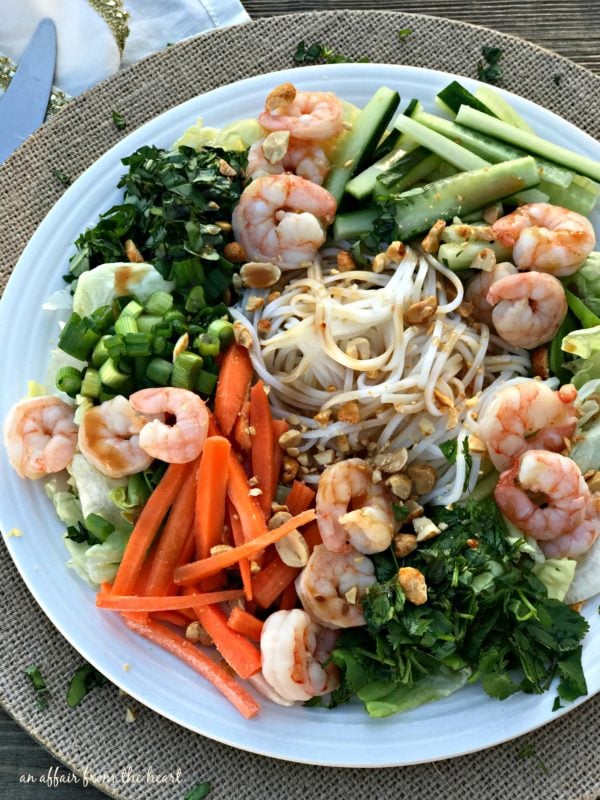 Asian Shrimp Salad with Ginger Sesame Dressing - Eat Yourself Skinny