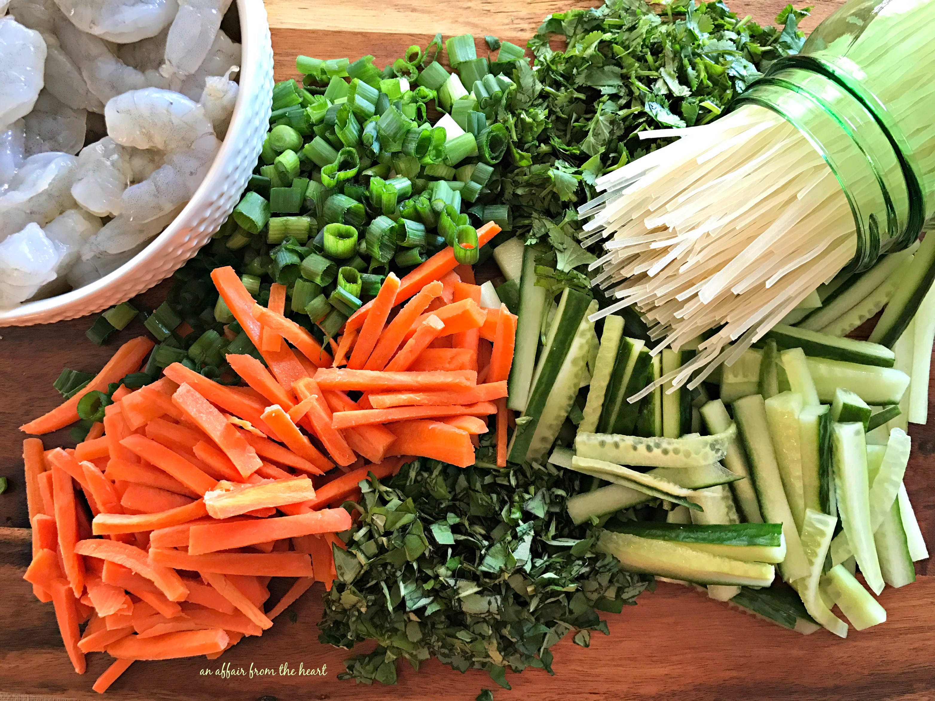 Thai Shrimp & Rice Noodle Salad - An Affair from the Heart