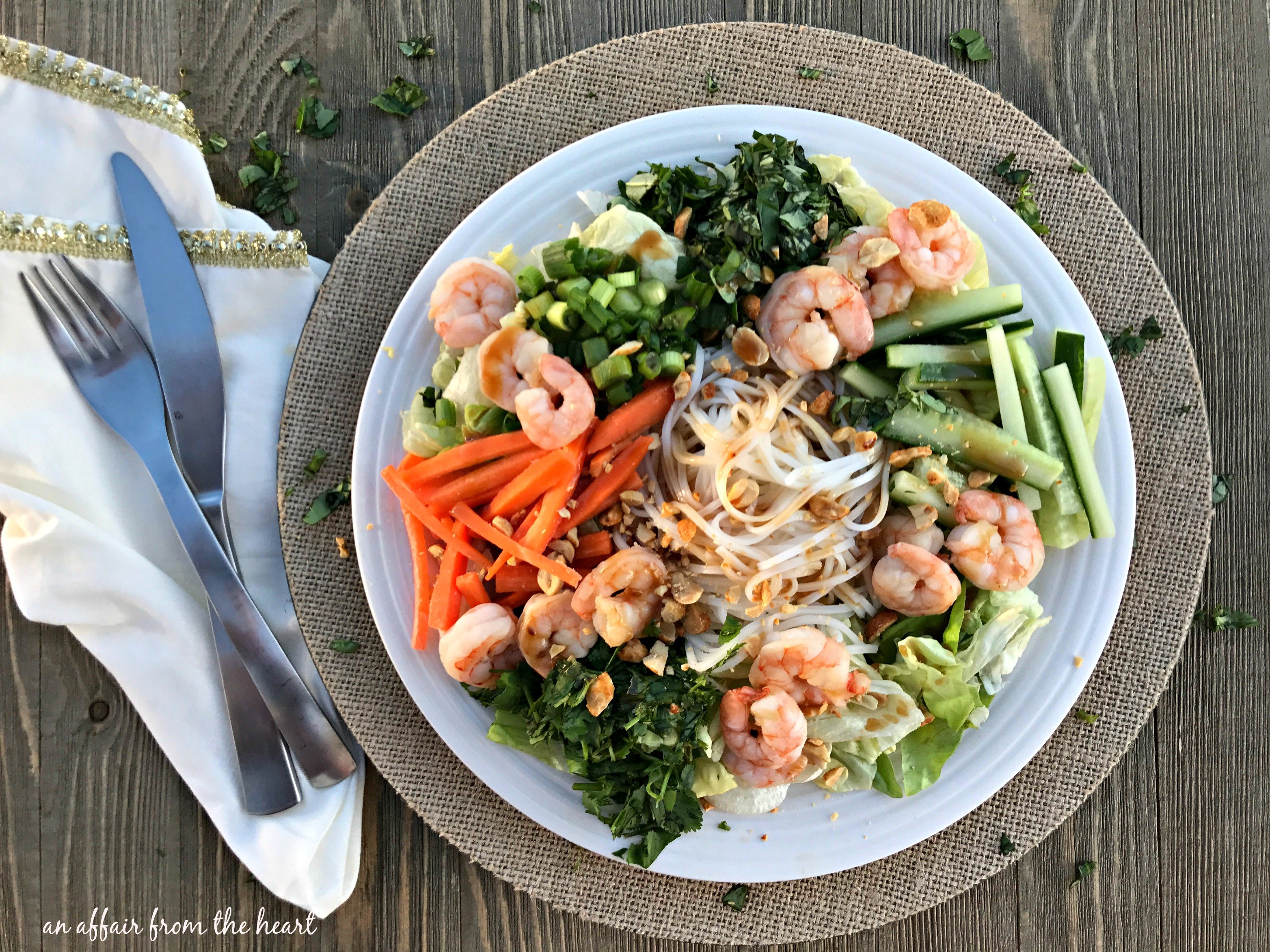 Thai Shrimp & Rice Noodle Salad - An Affair from the Heart