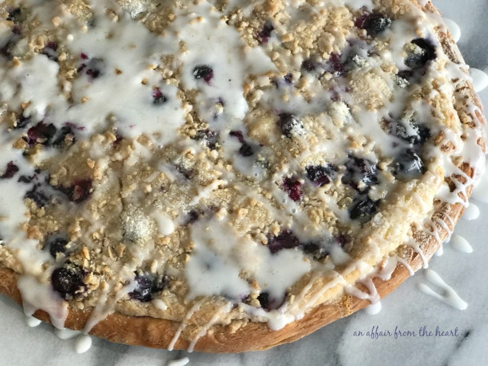 Blueberry Streusel Dessert Pizza