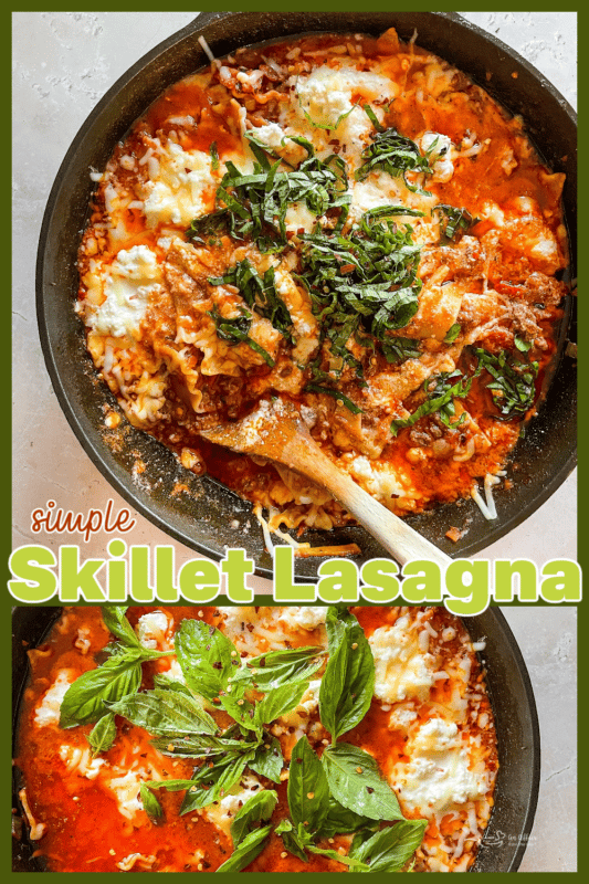 Easy One Pan Skillet Lasagna: 30 Minute Meal - The Daily Speshyl