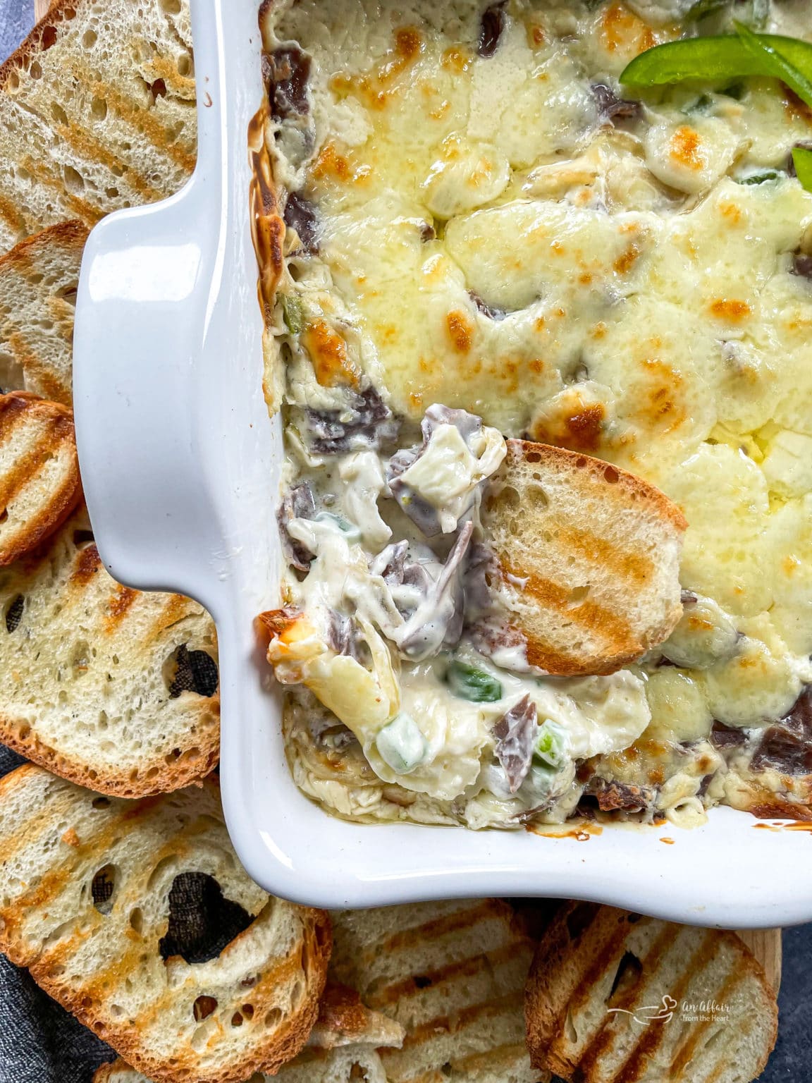 philly cheesesteak cream cheese dip