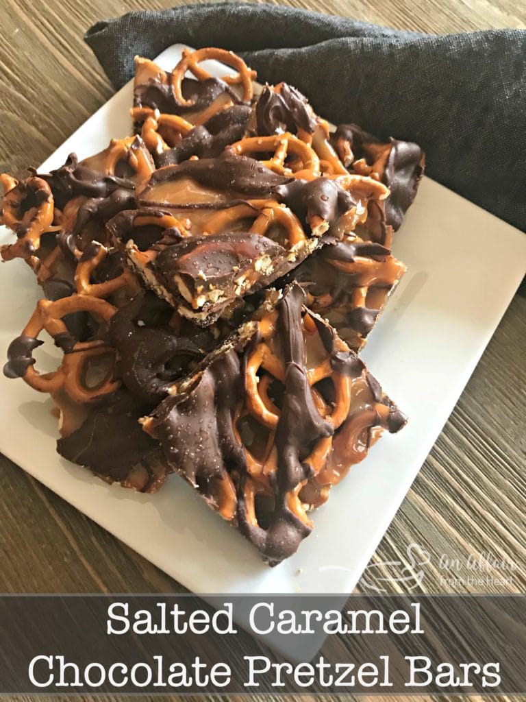 Salted Caramel Chocolate Brezel Bars