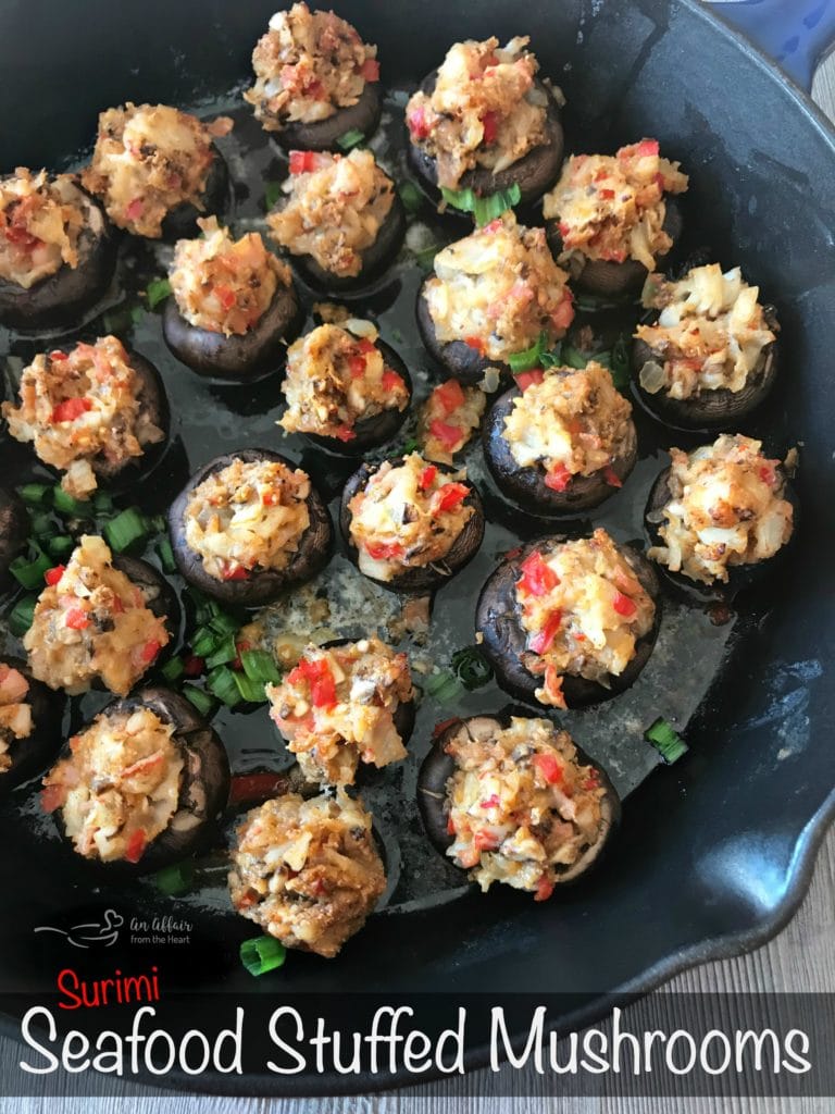 Surimi Seafood Stuffed Mushrooms 