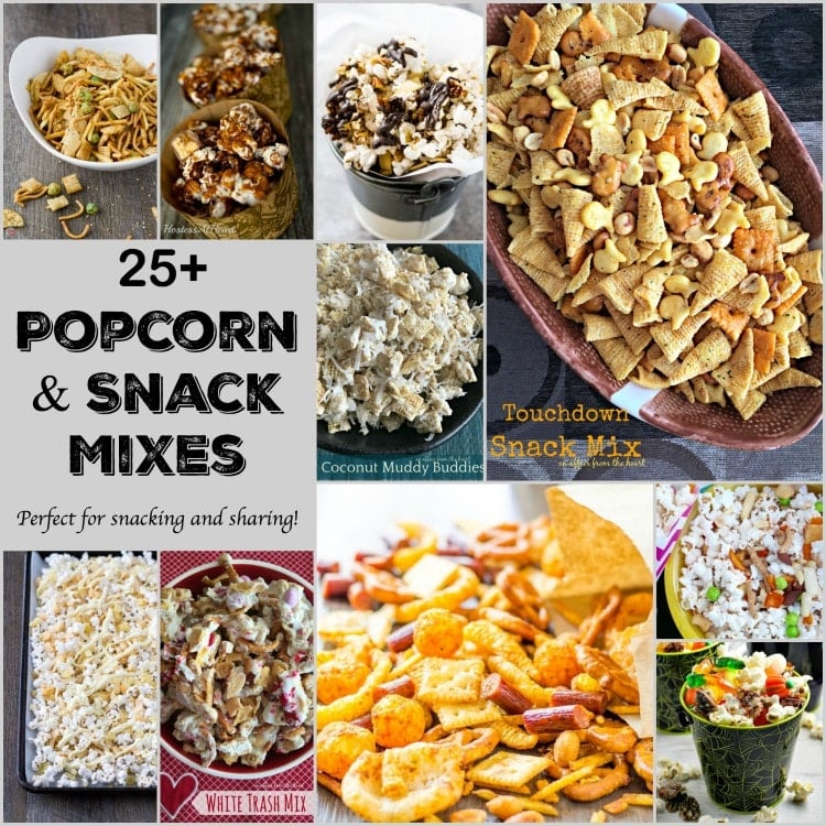 25+ Popcorn & Snack Mixes collage image