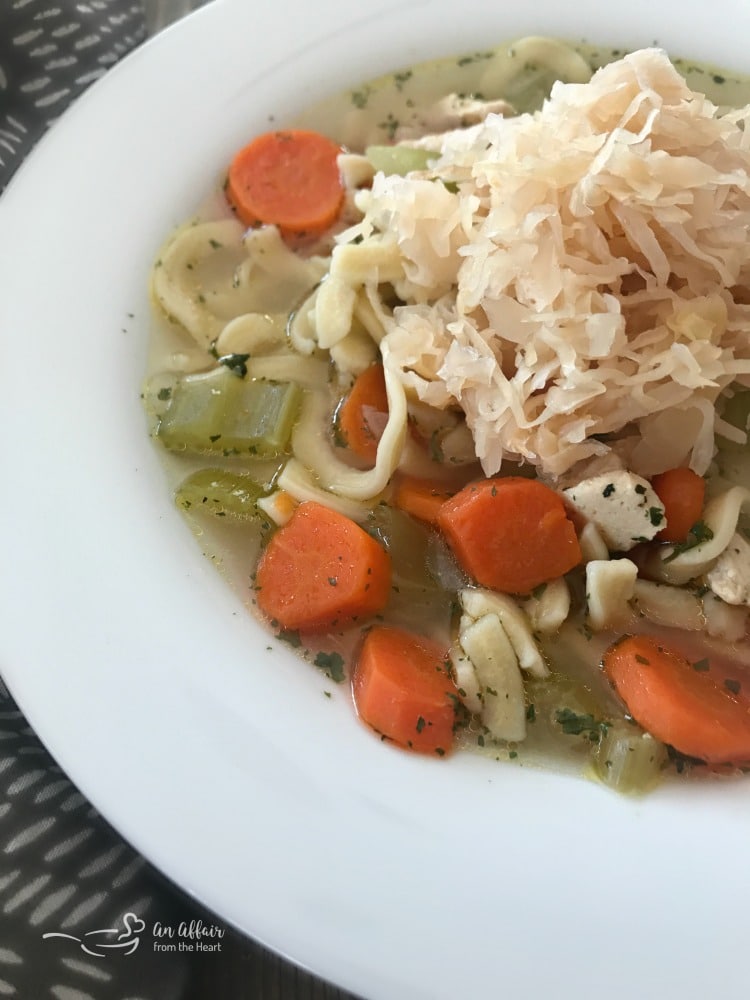 Chicken Noodle Soup with Sauerkraut