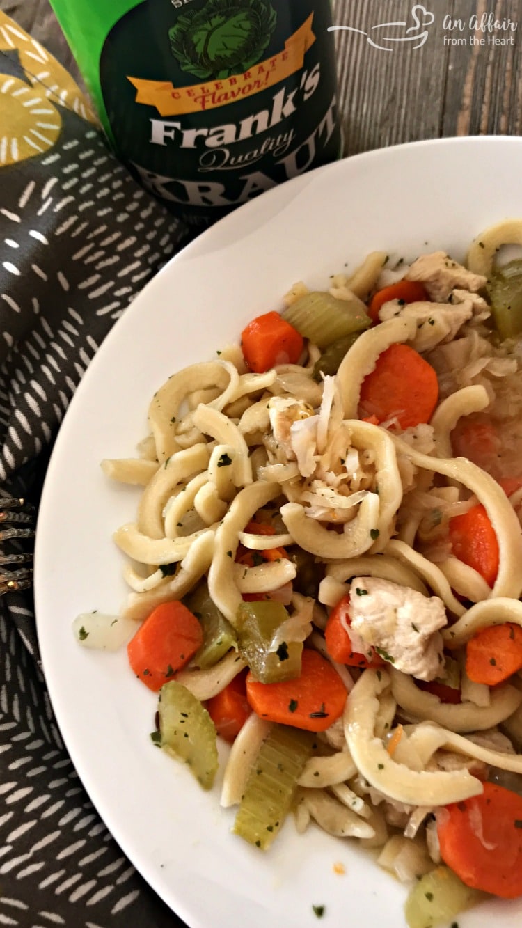 Chicken Noodle Soup with Sauerkraut